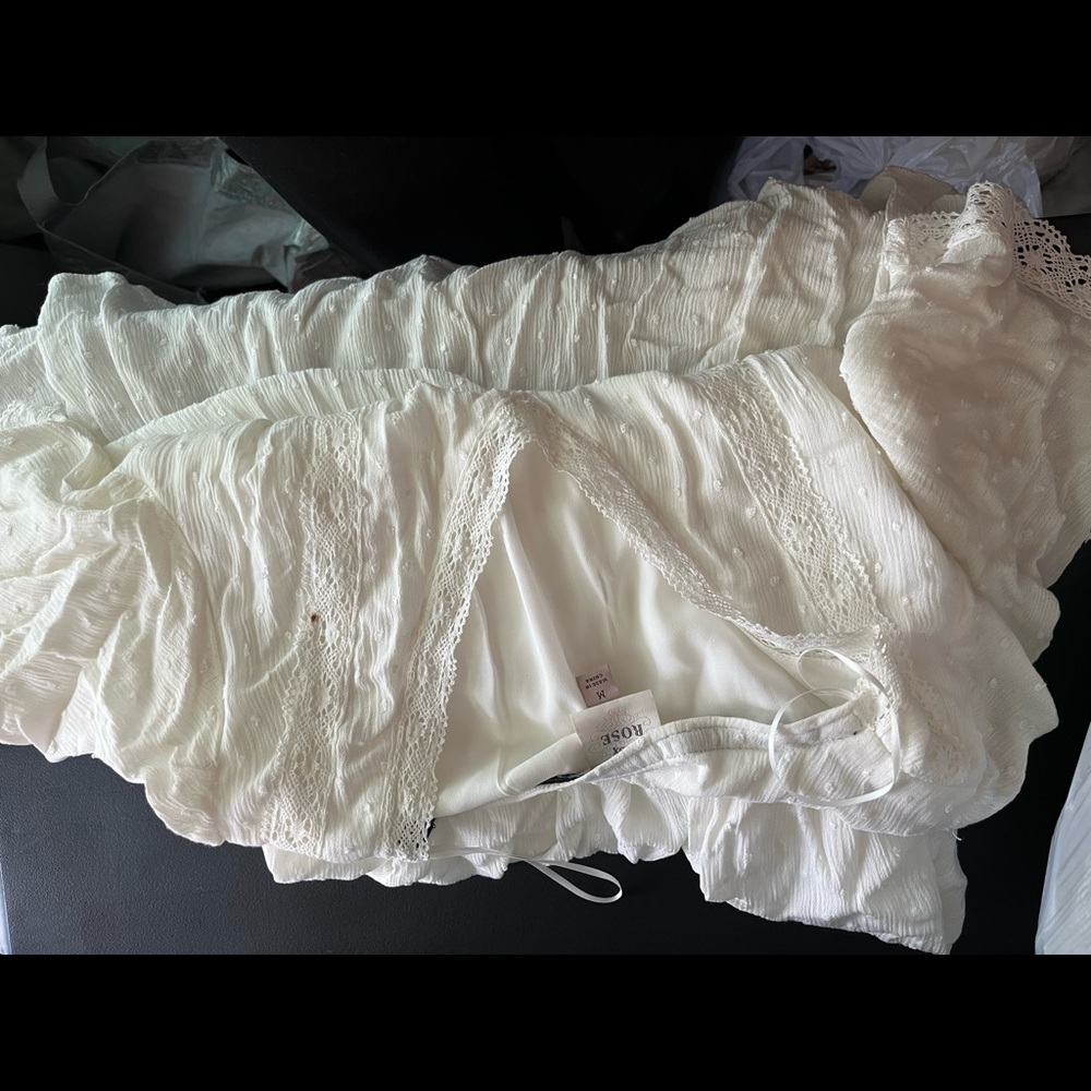 Knox Rose White 3/4 length sundress with lining size Medium